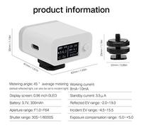 Aumotop Fotómetro de Cámara Medidor de Luz con Fijación Zapata Caliente/fría Tiempo Espera Prolongado 0,1~100.000 Lux para Fotografía Medidor Luz Reflexión Decodificador