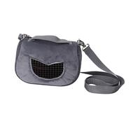 Aumotop Franela Gris Portador Portátil Transpirable para Hámster para Mascotas Bolsa de Salida para Mascotas Pequeñas Ventana Ventilada Correa para el Hombro Llevar a Mano (M (59 cm /