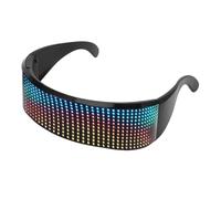 Aumotop Gafas de Matriz LED Personalizables Alto Brillo Texto Iluminado Graffiti Imágenes de Animación Sonido Reactivo Ligero Cómodo Almohadilla Nasal Silicona para Eventos Cosplay