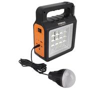 Aumotop Generador Solar, Banco de Energía de 6000 MAh con Bombillas de Panel de Faros, Estación de Portátil para Viajes de Camping, Función de Radio y MP3, Compatible con Unidad Flash