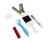 Aumotop Herramienta de Limpieza del Evaporador del Condensador, Juego Avanzado de Limpiador Aletas para Refrigerador Aire, Cepillo, Peine para Propietarios Automóviles, Acero Inoxidable