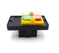 Aumotop Interruptor de Seguridad Impermeable Universal para Máquina Rectificadora Botón de Parada a Prueba Polvo con Bloqueo Automático para Apagado Emergencia 10A AC 220/380V IP54 Negro Uso