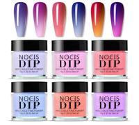 Aumotop Juego de 6 Colores de Polvo para Inmersión Uñas, Larga Duración, Secado Rápido, No Se Necesita Lámpara UV/LED para Manicura Salón DIY (NCSKJ-160)