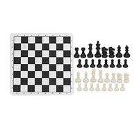 Aumotop Juego de Ajedrez de Plástico Grande con Tablero Ajedrez Piezas Livianas y Duraderas para Capacidad Resolución Problemas y Pensamiento Estratégico Reuniones Familiares Blanco