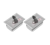 Aumotop Juego de Caja de Interruptor Llave Acero Inoxidable con Llaves para Puerta Persiana Enrollable, Bloqueo Práctico y Seguro para Puerta Garaje, Kit Accesorios 2 Piezas