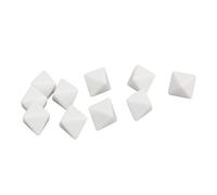 Aumotop Juego de Dados de 8 Caras en Blanco 20 Piezas para Juegos Educativos, Manualidades, Plástico Ligero, 2,8 Cm, Blanco
