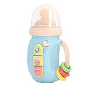 Aumotop Juguete Mordedor con Botella de Leche, Sonajero Colorido para Recién Nacido, Luces, Música, Aprendizaje de Educación Temprana, Juguete Silicona para Bebés Durante Más 18 Meses