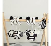 Aumotop Juguetes Colgantes de Felpa en Blanco y Negro; Diseño Lindo, Textura Cómoda, Adecuado para Cuna Junto a la Cama, Estimula la Conciencia Visual del bebé. (búho)