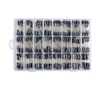 Aumotop Kit de Condensadores Electrolíticos de 500 Piezas Larga Duración 24 Tipos 0,1 UF-1000 UF Miniatura Uso General para Aplicaciones Electrónicas