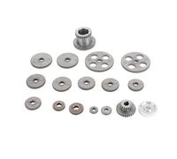 Aumotop Kit de Engranajes de Intercambio Metales 18 Piezas con Polea Correa Motor Resistente Al óxido Resistente Al Desgaste Perfecto para Máquina Cortadora Metales Engranaje Polea Correa para