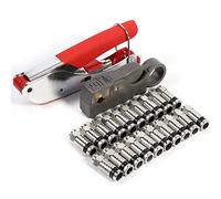 Aumotop Kit de Herramientas de Compresión Tipo F Alta Dureza para Conectores RG58 RG59 RG6 Juego Engarzado Coaxial, Kit Herramientas Liviano y Duradero para Técnicos y Personal Mantenimiento