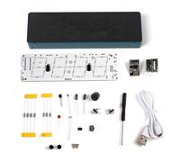 Aumotop Kit de Reloj WiFi Colorido Reloj Electrónico Inteligente para IoT Pantalla Personalizable para Entusiastas de la Electrónica y la Enseñanza (púrpura) (Azul)