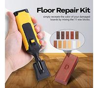 Aumotop Kit de Reparación de Pisos Madera Herramienta Reparación Fácil Usar con 11 Bloques Cera, Ideal para Reparaciones Rayones Leves, Adecuado para Uso Doméstico, ABS+resina