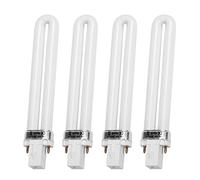 Aumotop Lámpara de Bombilla UV, Paquete de 4 Tubos Luz UV 9 W, Longitud Onda 365 Nm, Ideal para Reemplazo Lámpara Curado Secador Uñas, Adecuado para Uso en Salón Uñas o Estudio