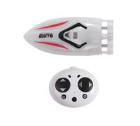 Aumotop Lancha Rápida con Control Remoto con Luces LED para Niños, Mini Barco Eléctrico para Piscinas y Bañeras, Color Blanco (Blanca)