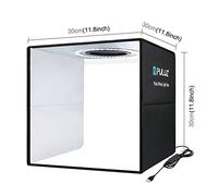 Aumotop Lightbox Studio Photo Box con 80 Cuentas LED, Diseño Plegable y 6 Fondos, Kit de Tienda de Iluminación Fotografía Portátil para Objetos Pequeños, Material Oxford Impermeable (Negro)