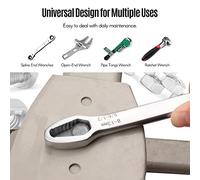 Aumotop Llave Universal de Reparación de Automóviles Autoajustable Doble Extremo, Llave Acero 45# para Mantenimiento Bicicletas
