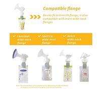 Aumotop Los Adaptadores para Bolsas de Almacenamiento de Leche Materna Transfieren Eficientemente la Leche Materna a las Bolsas para Extractores Lansinoh/Spectra S1 S2/ Cuello Ancho, Blanco + Gris y