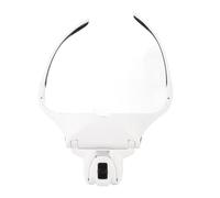 Aumotop Lupa Portátil con Luz LED, Lupa con Diadema de 1,5 Aumentos, ángulos Ajustables para Inspección de Joyas, Reparación Relojes, Color Blanco