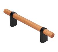 Aumotop Manija de Armario de Aleación Aluminio, Herrajes Elegantes para Muebles Negros para Cajones Sala Estar, Acabado Pino, Paquete 2 (96 hoyos negro)