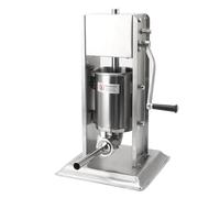 Aumotop Máquina Llenadora de Salchichas, Embutidora Manual de Salchichas 3 Litros Máquina Llenadora Vertical Acero Inoxidable 2 Velocidades Eficiente con 4 Tubos Relleno para Cocina
