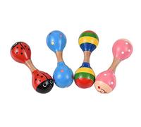 Aumotop Maracas de Madera Coloridas, 4 Uds., Mini Agitador, Sonajeros para Bebés para Niños, Superficie Lisa, Instrumentos Musicales, Juguetes Niños de Preescolar