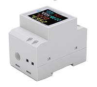 Aumotop Medidor de Vatios-hora Monofásico Colorido con LCD con ángulo de Visión Completo - Medición Precisa, Monitoreo Fácil - para Plantas Energía, Equipos Automatización - Tipo Riel