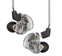 Aumotop Melody Dynamic Auriculares con Cable con Cancelación de Ruido para Músicos y Profesionales del Bobina Móvil de Circuito Magnético Dual 10 Mm, Monitores Internos 2 Pines, Color Negro (A)