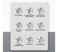 Aumotop Micrófono Inalámbrico con Clamp/Holder, Receptor y Transmisor de Micrófono con Reducción de Ruido para Entrevistas, Espectáculos en Vivo, Vlog Parabrisas (1 transmisores y 1 Receptor)