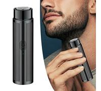 Aumotop Mini Afeitadora de Barba Eléctrica Recorta Eficientemente el Vello Facial de los Hombres con Alimentación USB para Uso Doméstico y Viaje - Diseño Compacto y Liviano - Negro/Azul/Verde (Azul)