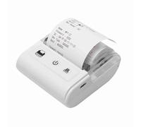 Aumotop Mini Impresora Térmica de Recibos Inalámbrica Portátil, Conexión USB BT de Alta Velocidad para Ventas en Restaurantes, 2 Pulgadas, 57 Mm, con 1 Rollo Papel en el Interior (Blanco)