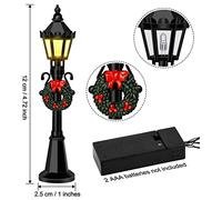 Aumotop Mini Modelos de Farolas de Navidad, Poste Linterna Camino Pueblo en Miniatura Duradero para Accesorios Jardín Hadas Micropaisaje Bricolaje, Luz LED para Enseñanza, Fotografía