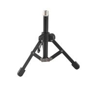 Aumotop Mini Soporte Plegable para Micrófono, Trípode Resistente para Reuniones, Conferencias y Charlas, Hecho de Hierro y PVC, Negro, 1 Soporte Micrófono, Mini Plegable, de Mesa