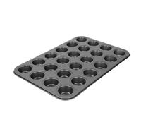 Aumotop Molde para Magdalenas Redondo de Acero Al Carbono Antiadherente de 24 Tazas, Bandeja para Hornear Magdalenas Pequeñas Hornear y Panqueques sin Problemas en la Cocina del Hogar
