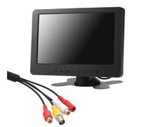 Aumotop Monitor HD de 7 Pulgadas 1024x600 16:9 TFT LCD Pantalla Clara para Monitoreo de Automóvil en el Hogar con Entrada Video BNC AV, Soporte Portátil para Investigación Seguridad Transmisión