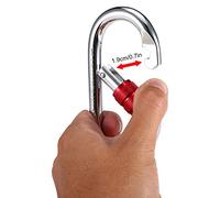 Aumotop Mosquetón de Puerta con Cerradura de Tornillo Duradero 25KN para Escalada, Montañismo y Senderismo Al Aire, 2 Mosquetones Acero Aleación Plata