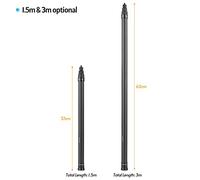 Aumotop Palo Selfie de Fibra de Carbono Ajustable para Cámara Panorámica, Diseño Elegante, Ideal para Tomar Selfies y Fotos Grupo, Color Negro (3 Metros)