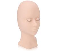 Aumotop Párpados Extraíbles Extensión de Pestañas Cabeza de Entrenamiento Pestañas Fibra Química Modelo Exhibición Accesorio para Belleza Acupuntura Silicona 11.02x5.71x3.94in (Párpados dobles rosa)