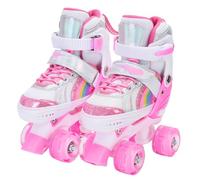 Aumotop Patines con Ruedas Intermitentes Ajustables para Niñas de 3 a 12 Años, Rodamiento ABEC-7 de Triple Protección, Zapatos Patinaje para Interiores y Exteriores Niñas (Talla pequeña 27-31)