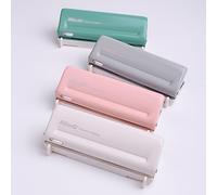 Aumotop Perforadora de Escritorio Ajustable de 6 Orificios para Organizador Planificador Personal A4/A5/A6/A7/B5 con Capacidad para 10 Hojas, Cuerpo Pintura Totalmente Metálico, Suministros el Hogar