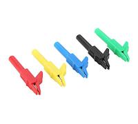 Aumotop Pinzas de Cocodrilo Enchufables de Alto Aislamiento para Conector Tipo Banana 4 Mm con Dientes Sierra en Atención Médica y Comunicación, Modelo P2007