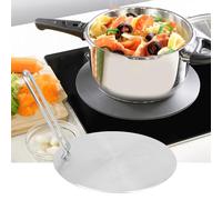 Aumotop Placa Difusora de Calor de Acero Inoxidable Alta Calidad para Cocina Inducción, Cocina Eléctrica Gas, Nuevo Convertidor con para Sartenes No Inductivas, Color Plateado, Tamaño 8,7 Pulgadas