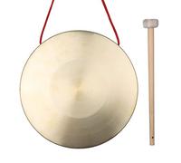 Aumotop Platillos de Gong de Mano Latón 15 Cm con Martillo Juego Redondo para que los Niños Mejoren el Sentido del Ritmo, para Tocar en la Capilla y la ópera, Latón, Diámetro Gong 30 Cm, Juguete