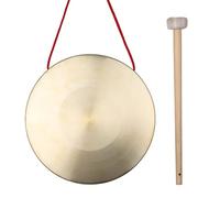 Aumotop Platillos de Gong de Mano Latón 15 Cm con Martillo Juego Redondo para que los Niños Mejoren el Sentido del Ritmo, para Tocar en la Capilla y la ópera, Latón, Diámetro Gong 30 Cm, Juguete