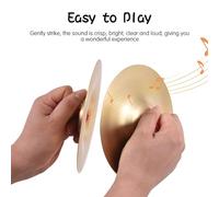 Aumotop Platillos de Latón Pequeños con Sonido Nítido para Entrenamiento del Sentido Musical, Adecuados para Tambores de ópera y Militares, Latón, 5,8 Pulgadas