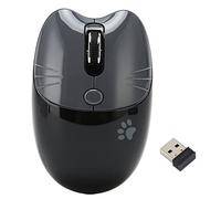 Aumotop Ratón Inalámbrico con Silencioso, dpi Ajustable para Ordenador Portátil de Oficina, Chica Que Trabaja, Ratón Silencioso BT5.1 de 2,4 GHz para Escuela Familiar (Negro) (Negro Gris)