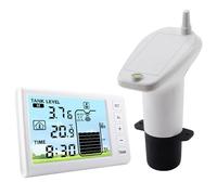 Aumotop Sensor de Nivel de Líquido Inalámbrico Ultrasónico con Pantalla LCD Medidor Profundidad Tanques Agua para una Gestión Eficiente del Agua Pantalla Tiempo Temperatura Interior