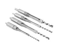 Aumotop Sierra Perforadora para Carpintería, Juego de Brocas para Agujeros Cuadrados Duraderos, 1/4, 5/16, 3/8, 1/2, Herramientas Manuales de Perforación Madera, 4 Uds., Máquinas Espiga Cuadradas