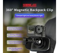 Aumotop Soporte Magnético Compacto para Cámara de Mochila con Ajuste Universal para Tomas Adecuado Entusiastas de los Deportes - ABS Negro + Pom