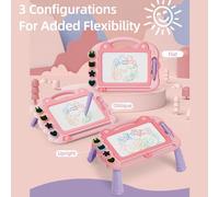 Aumotop Tablero de Dibujo Magnético para Niños Pequeños, Almohadilla de Aprendizaje sin Complicaciones con 4 Sellos y 1 Bolígrafo para Juegos Creativos, Juguete Ideal Niños Pequeños (Azul)